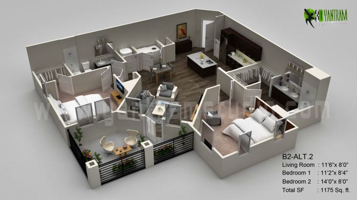 3D Floor Plan Visualization