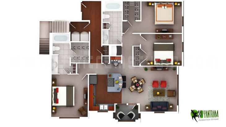 3D Luxury Floor Plans Design for Residential Home