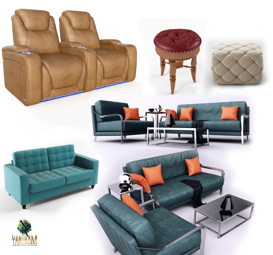 3d furniture animation of Realistic Furniture & 3d Product visualization services by 3d Product animation studio, Columbus, Ohio