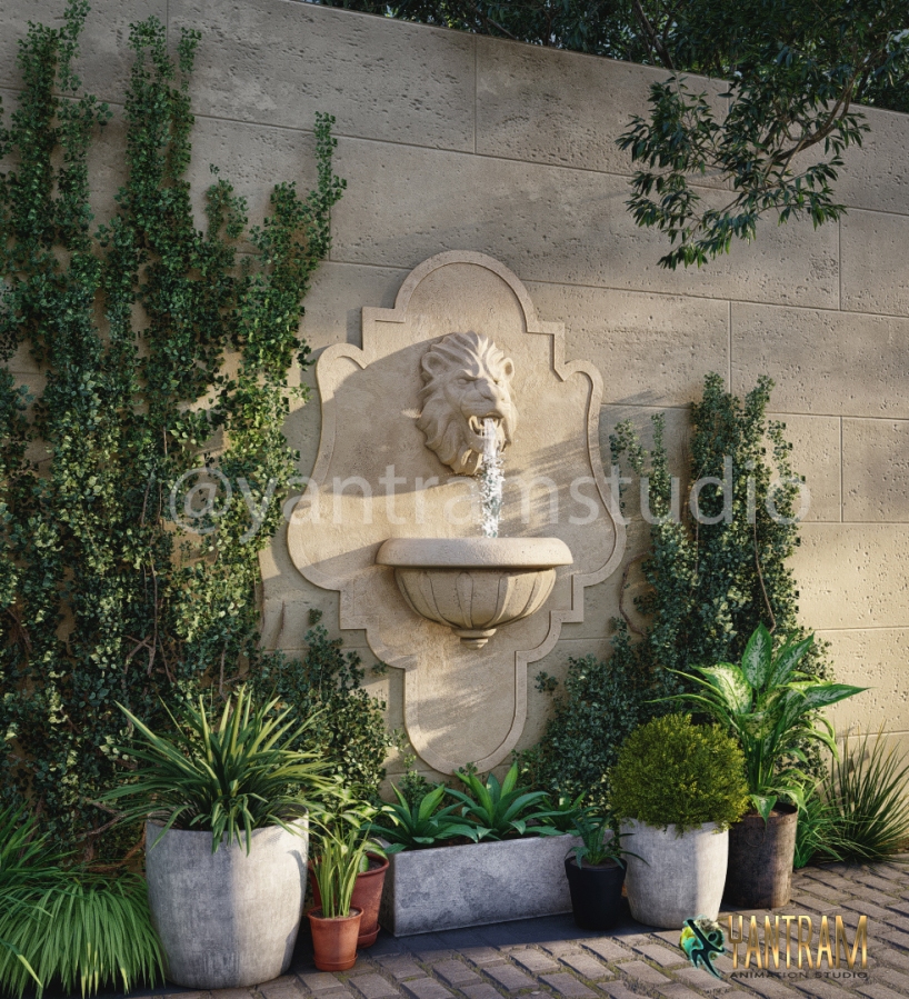 3D Product Modeling Service of Lion Head Fountain by 3D Animation Company, Orlando, Florida